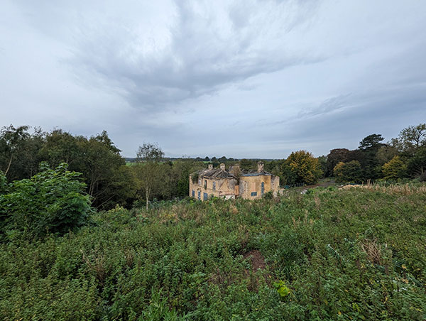 Photograph of Bramham House from hill