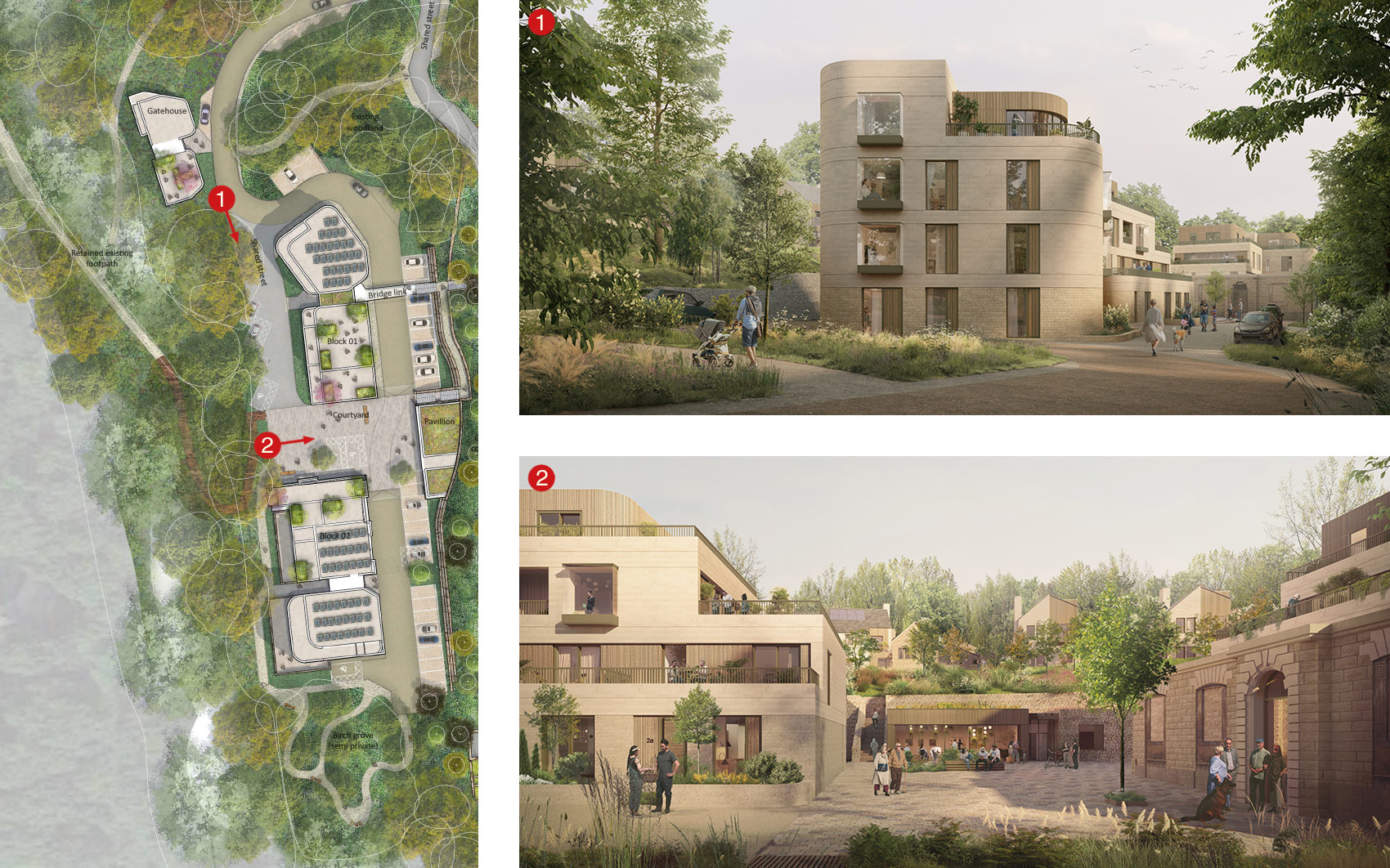 Over 55’s apartments plan, 3D visual of proposed over 55’s apartments and 3D visual of proposed Ousebank Square